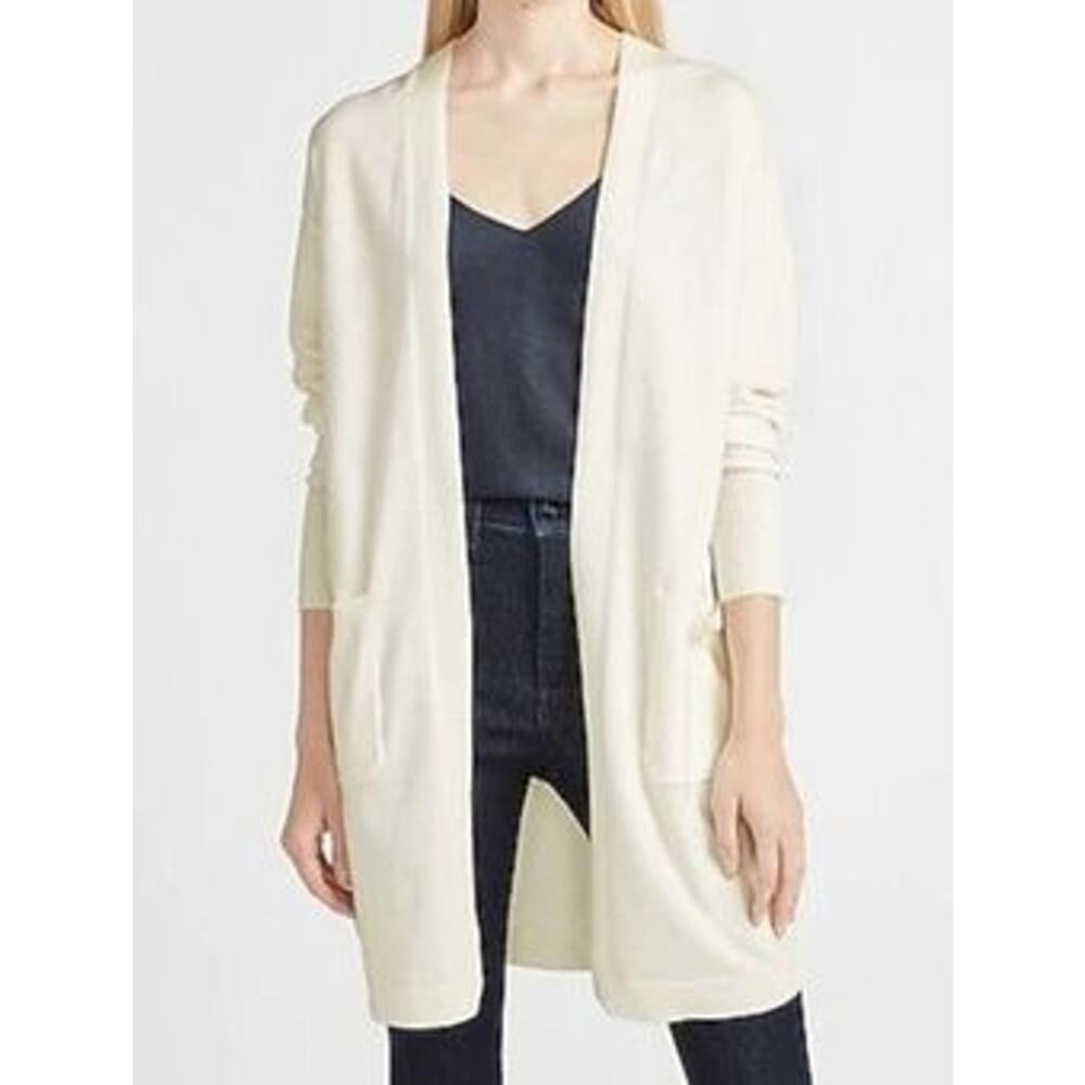 Madwell Women's Longline Beige Merino Wool Alpaca Kent Cardigan Sweater Sz Small